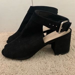 Black Open Toe Ankle Boot